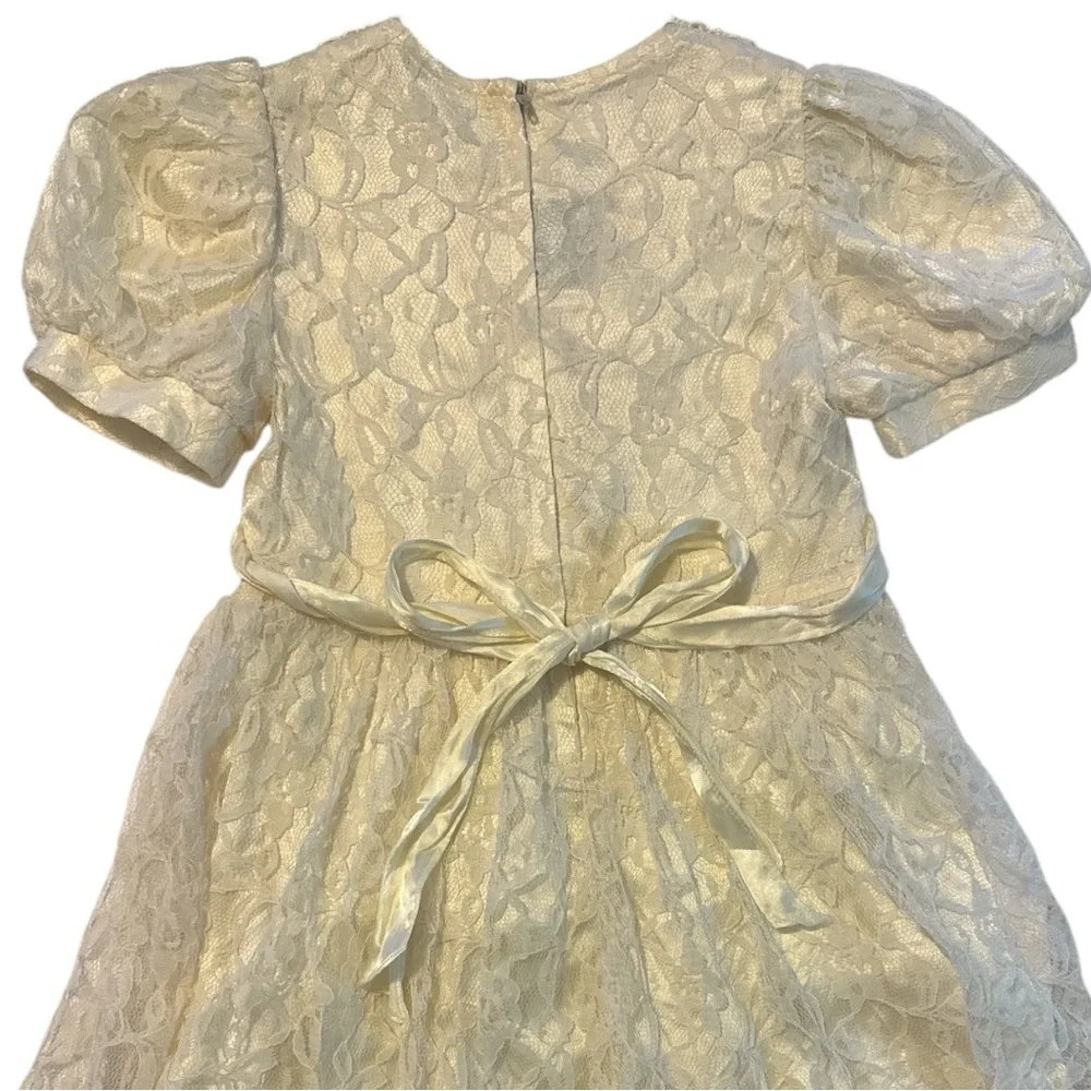 Gunne Sax Cream Lace Formal Kids Dress